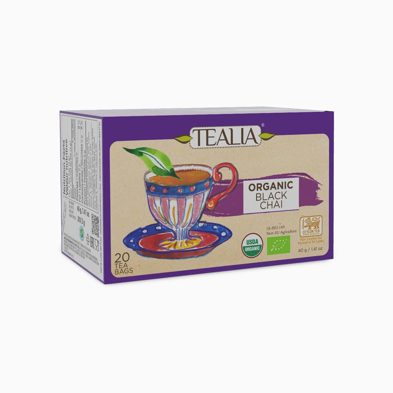 Organic Black Chai (20 Envelope Tea Bags)