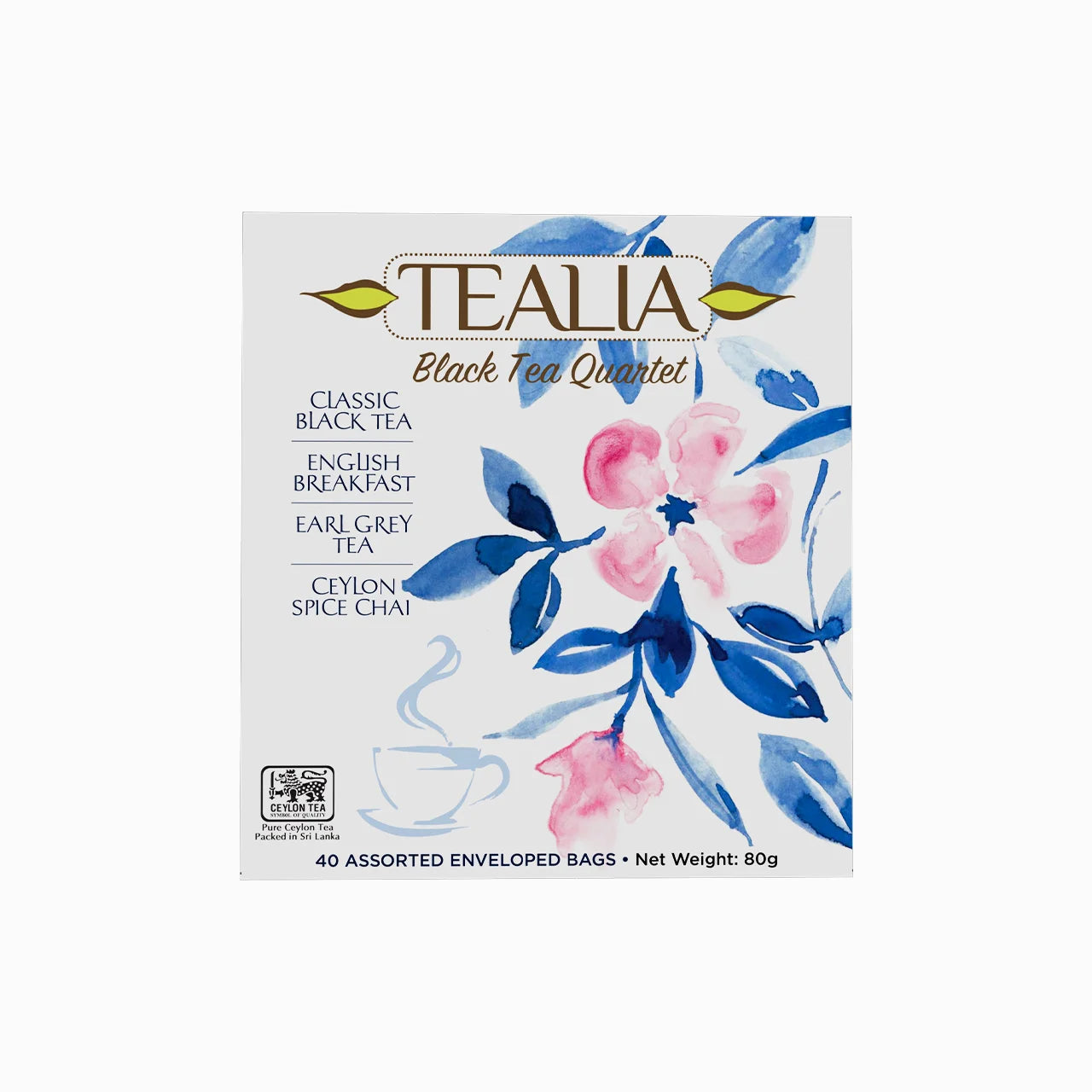 Presentation Box Black Tea Quartet - 40 Enveloped Tea Bags