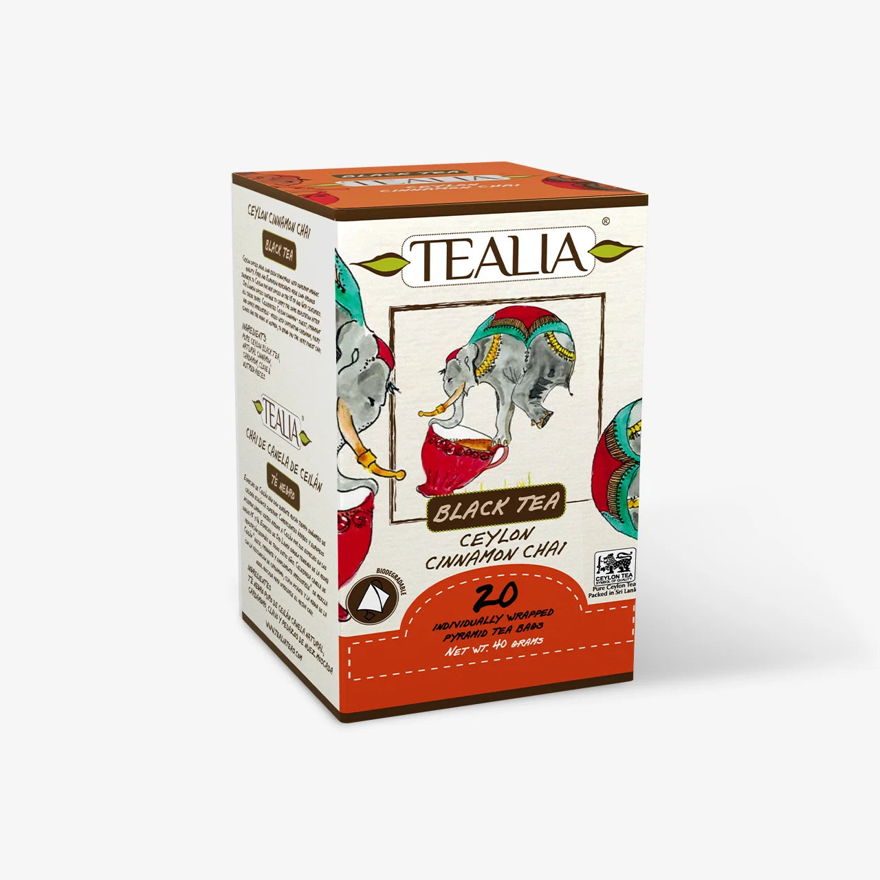 Tisane Chaï à la cannelle de Ceylan (20 sachets enveloppes pyramidaux)