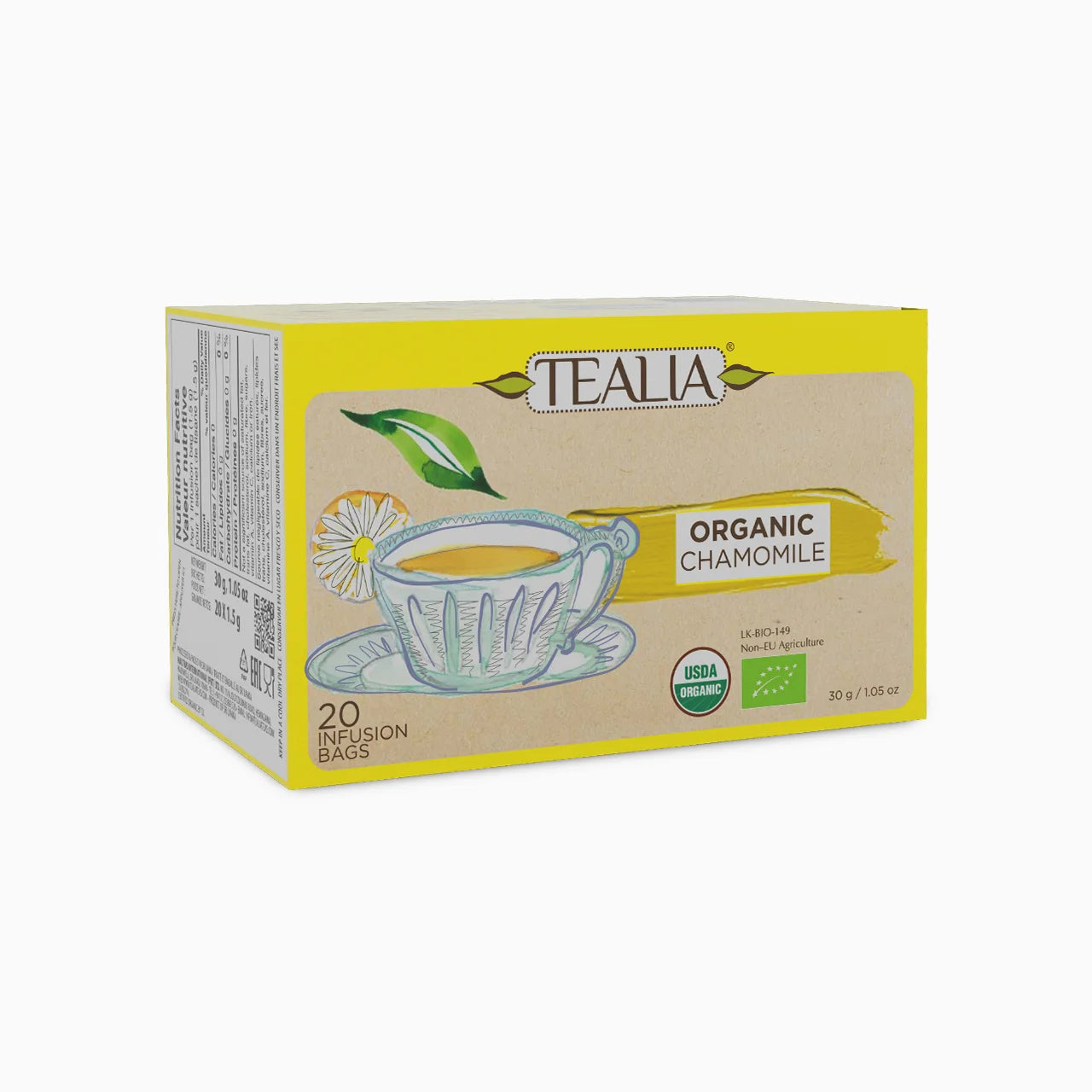 Organic Chamomile (20 Envelope Tea Bags)
