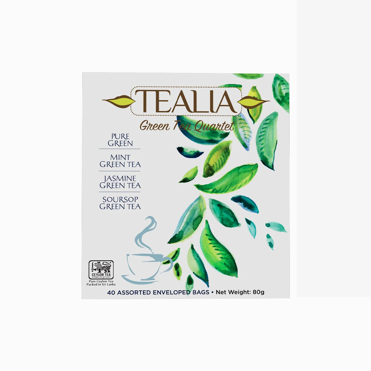 Presentation Box Green Tea Quartet - 40 Enveloped Tea Bags