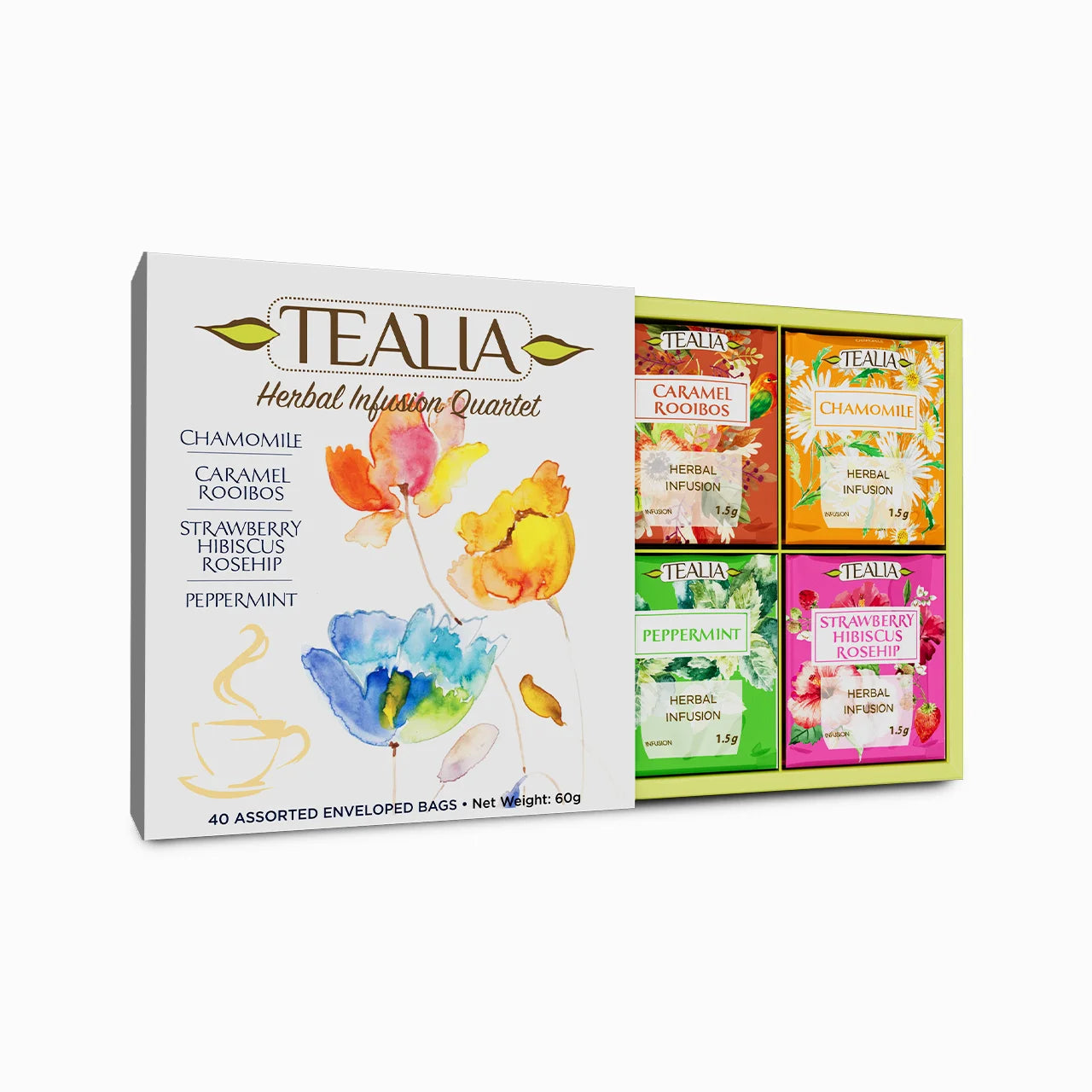 Presentation Box Herbal Tea Quartet - 40 Enveloped Tea Bags