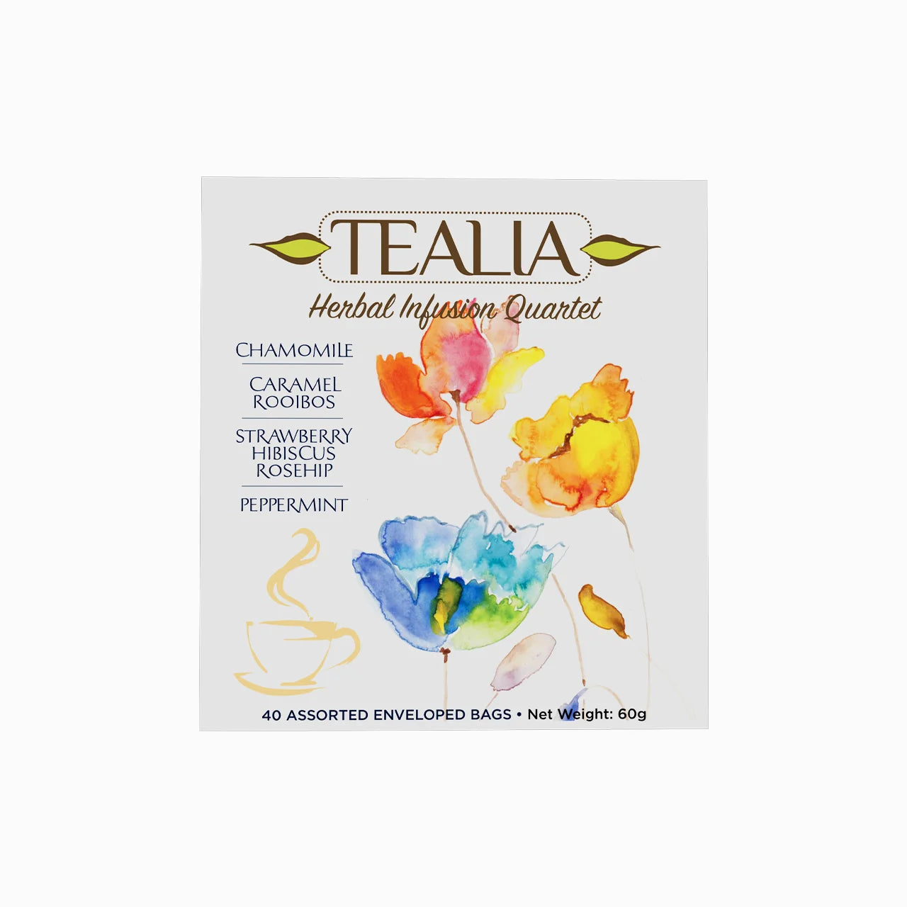 Presentation Box Herbal Tea Quartet - 40 Enveloped Tea Bags