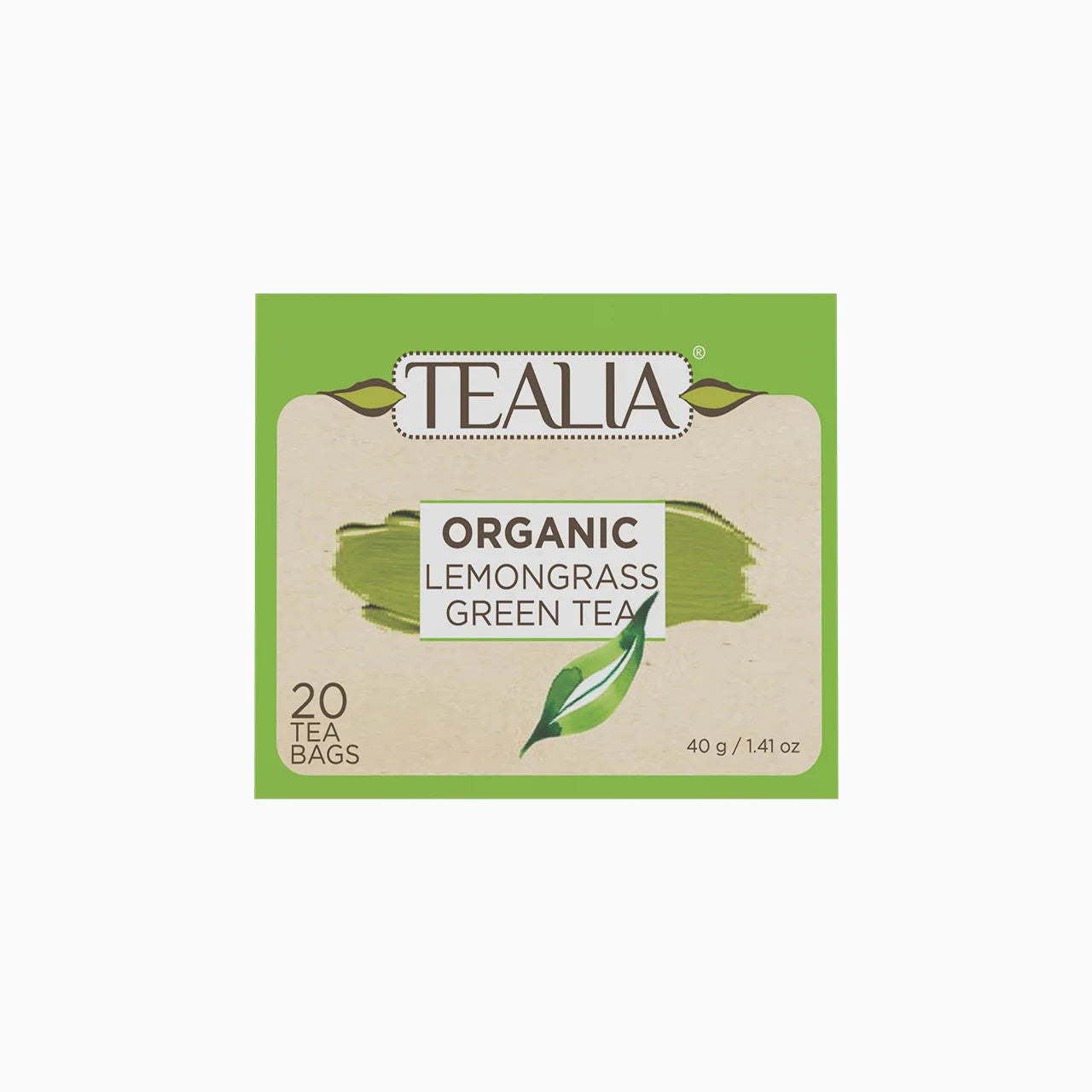 Organic Lemongrass Green Tea (20 Envelope Tea Bags)