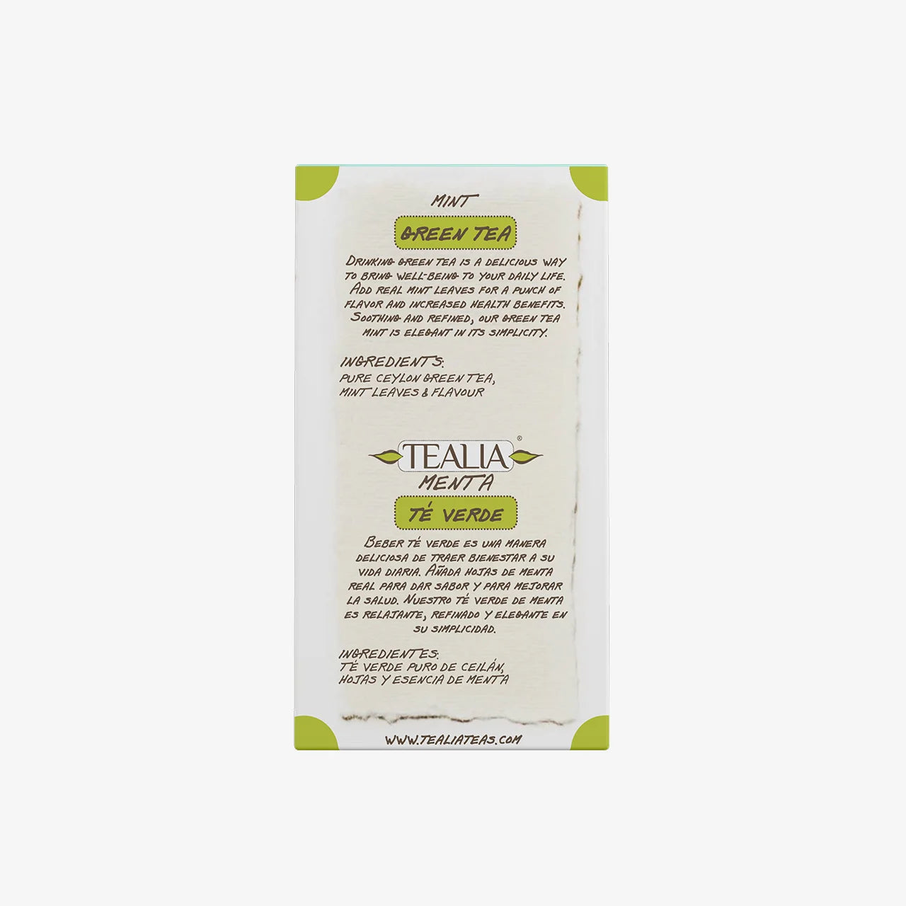 Mint Green Tea (20 Pyramid Tea Bags)