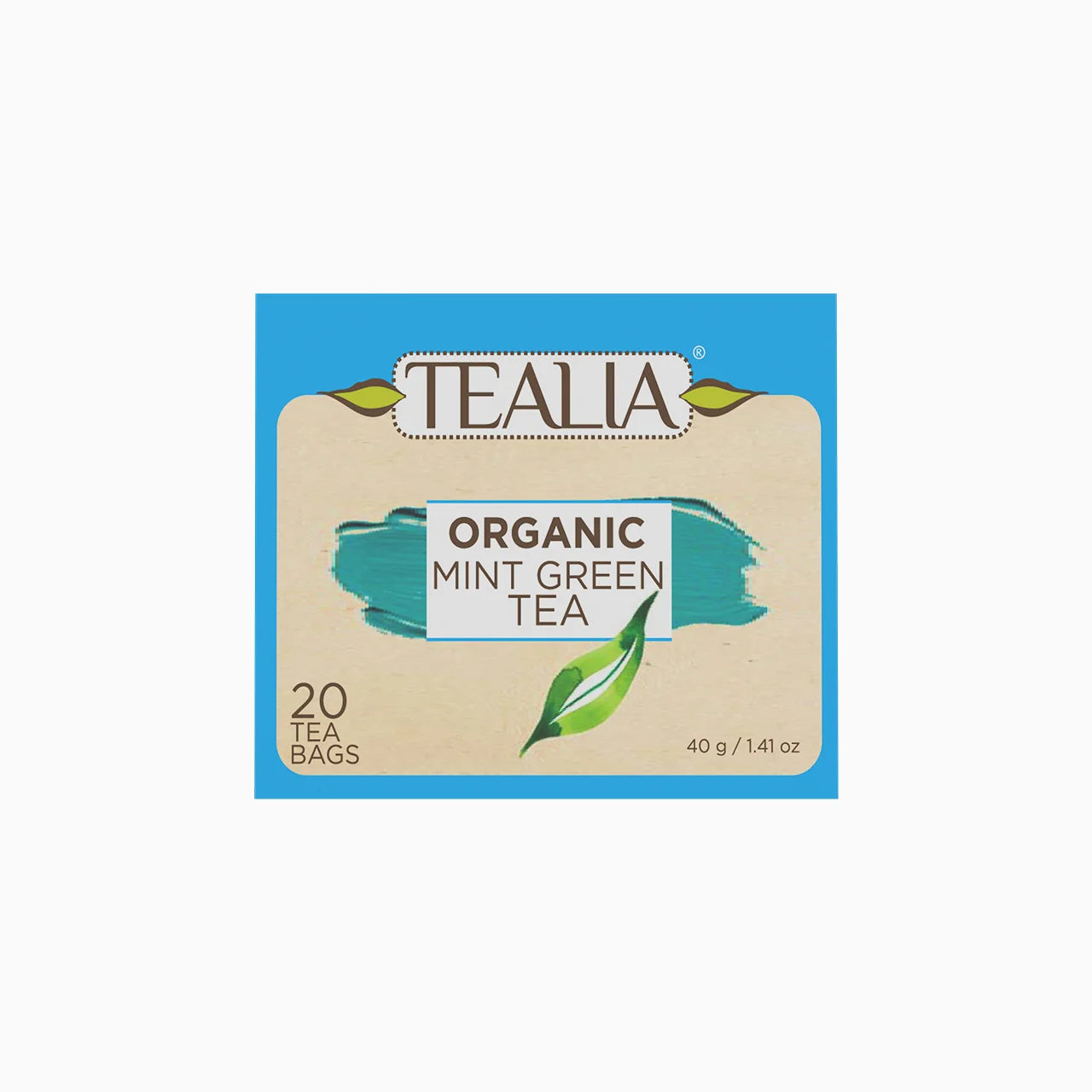 Organic Green Tea with Mint (20 Envelope Tea Bags)
