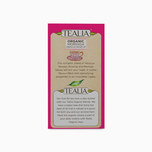 Organic Moringa Hibiscus Rosehips (20 Envelope Tea Bags)