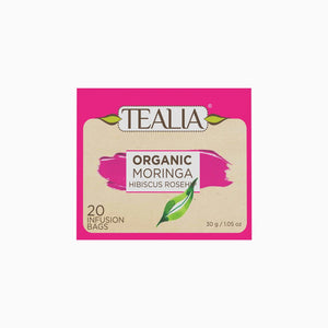Organic Moringa Hibiscus Rosehips (20 Envelope Tea Bags)