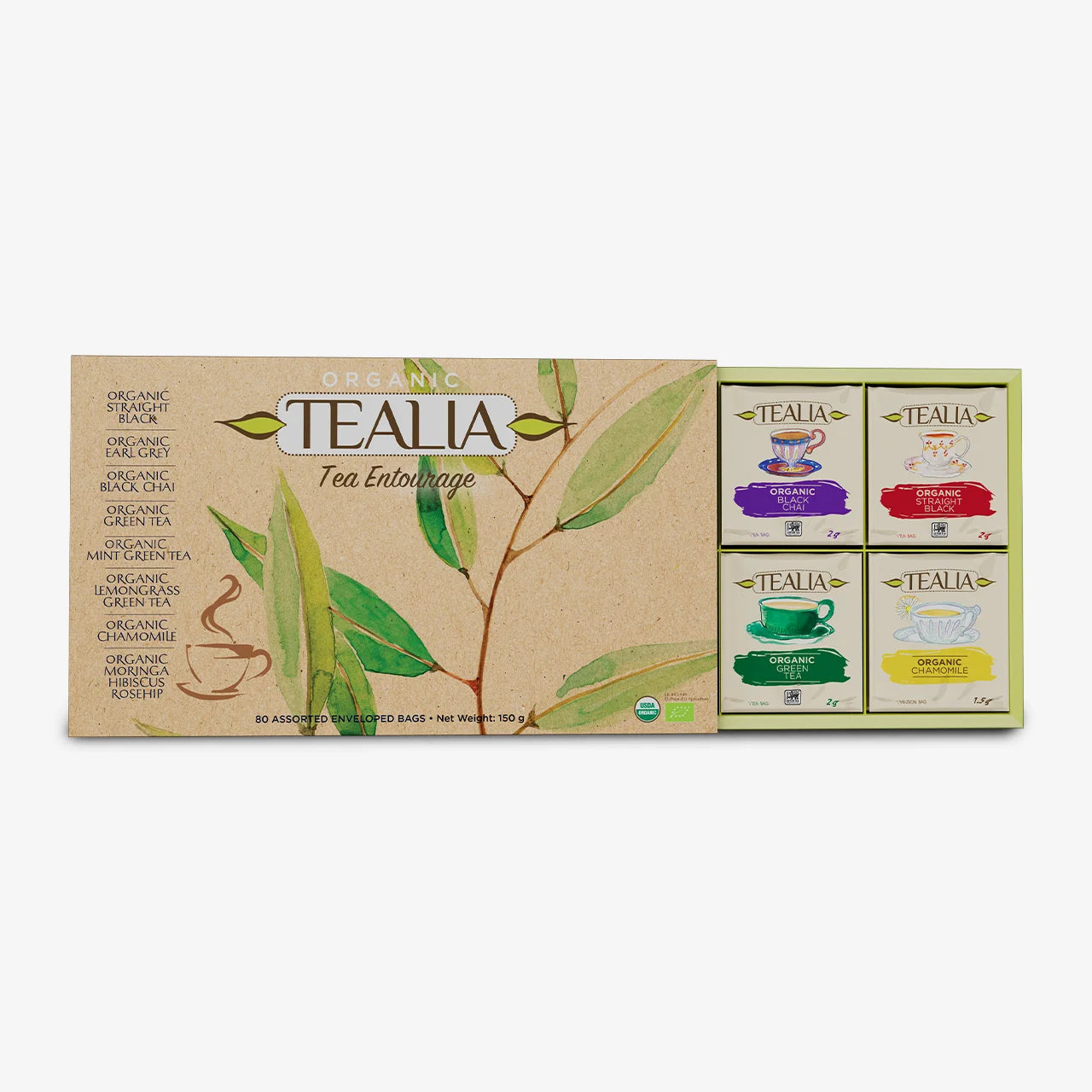 Tealia Organic Mix Tea Box - 8 blends x 10 TB