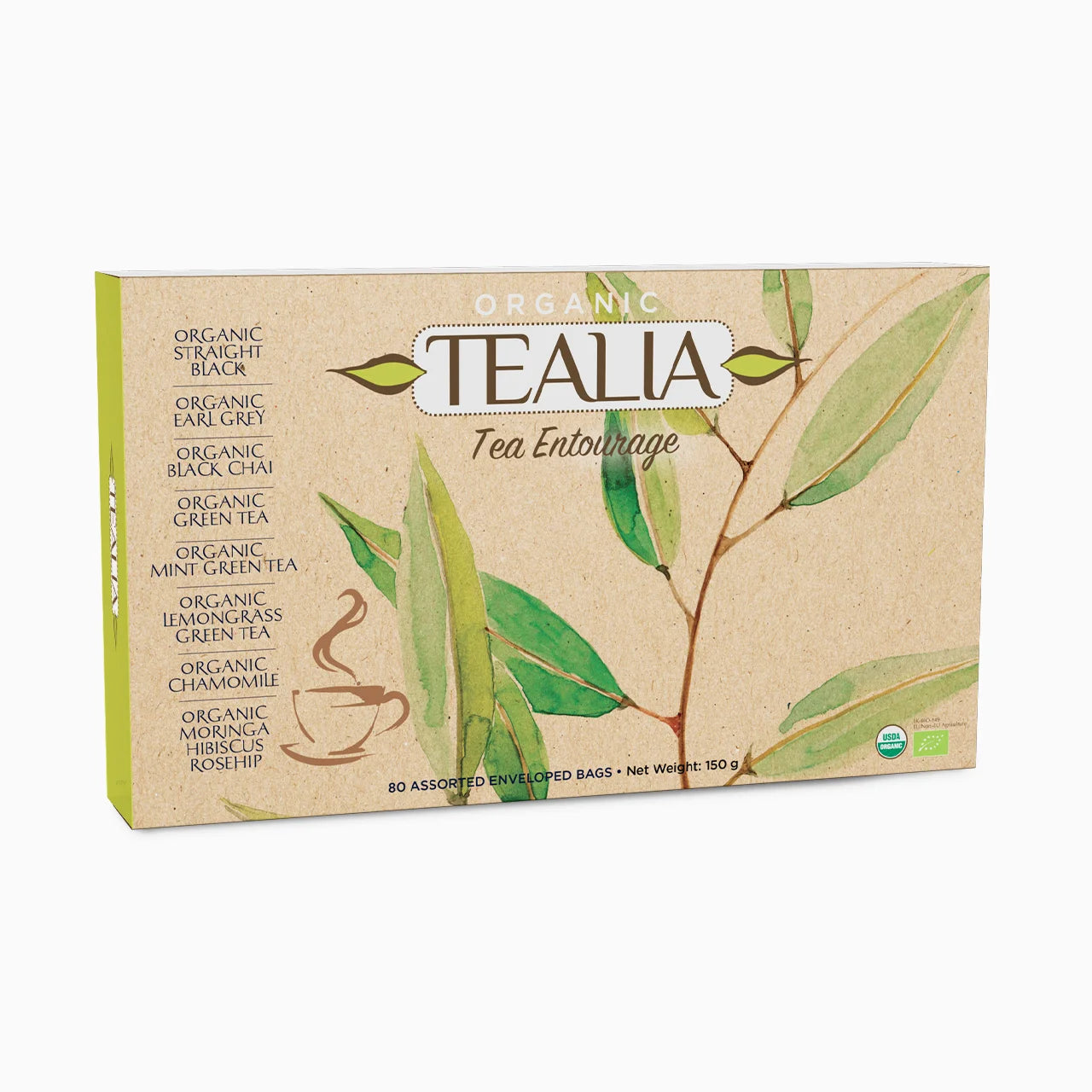 Tealia Organic Mix Tea Box - 8 blends x 10 TB