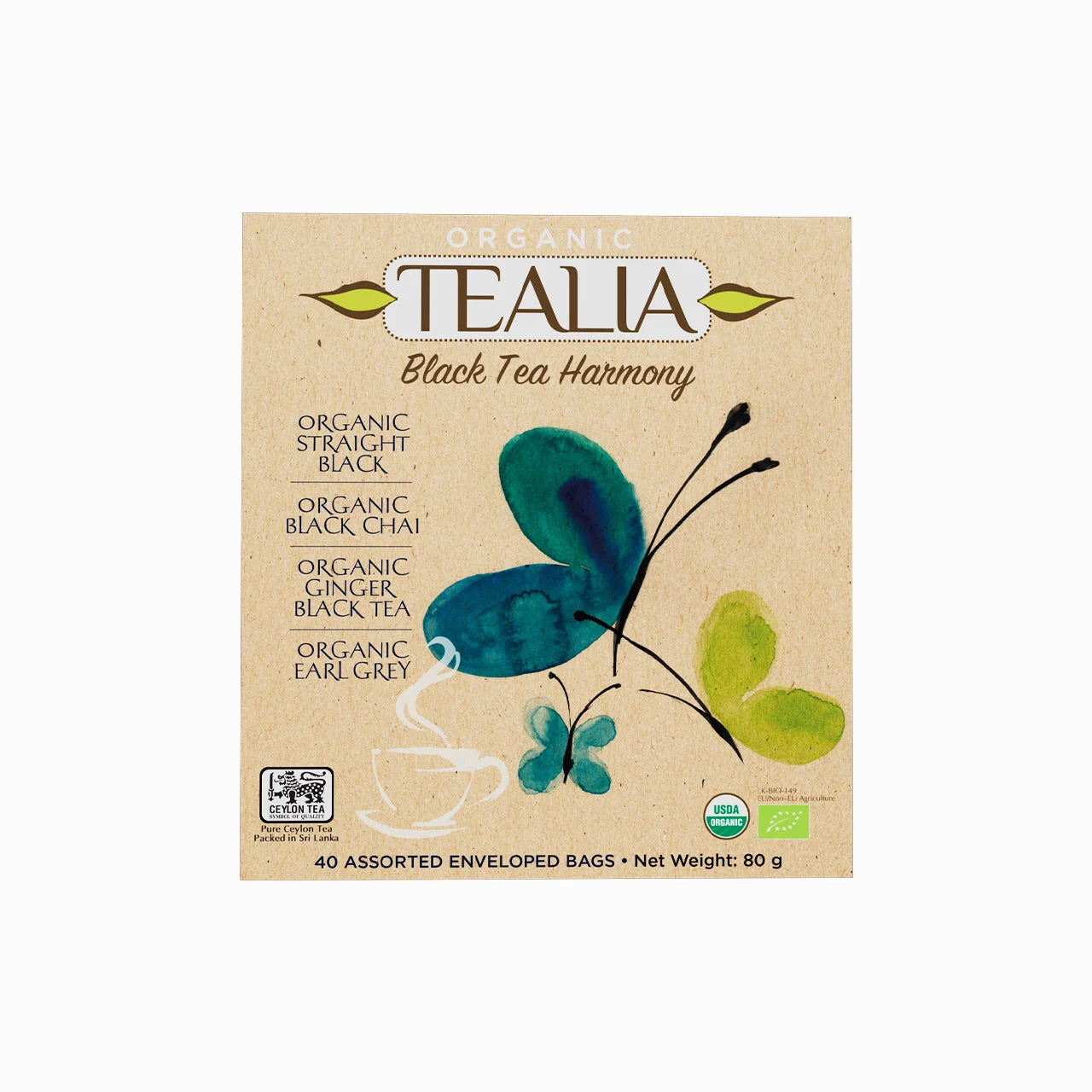 Tealia Organic Black Tea Box - 4 blends x 10 TB