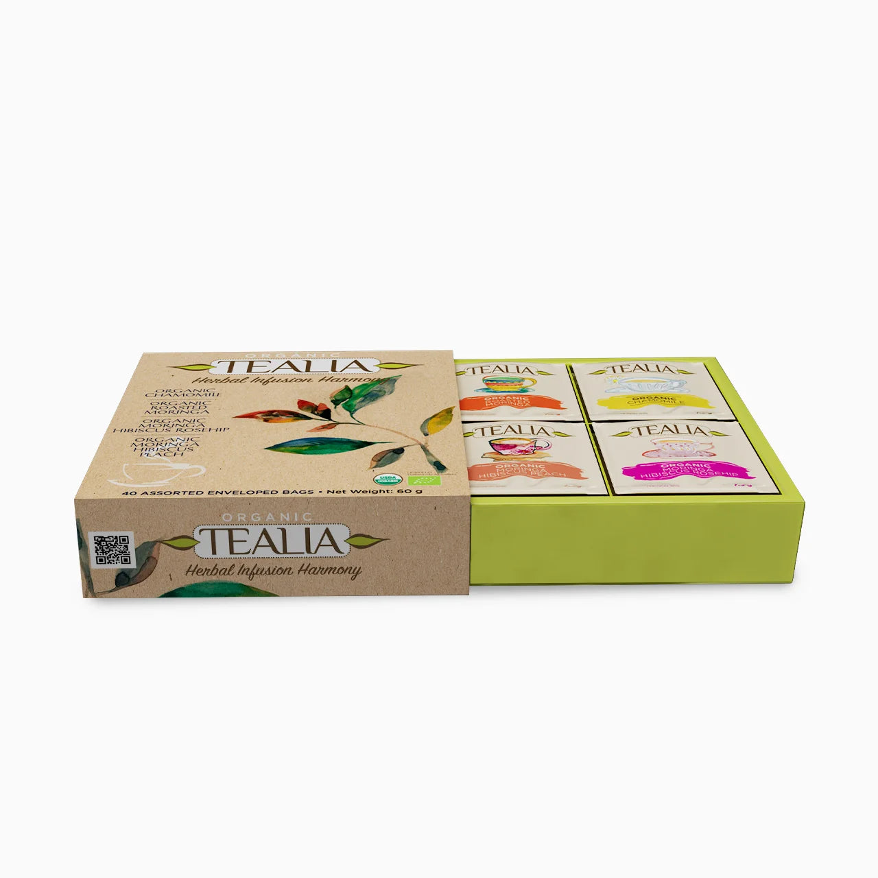 Tealia Organic Herbal Tea Box - 4 blends x 10 TB