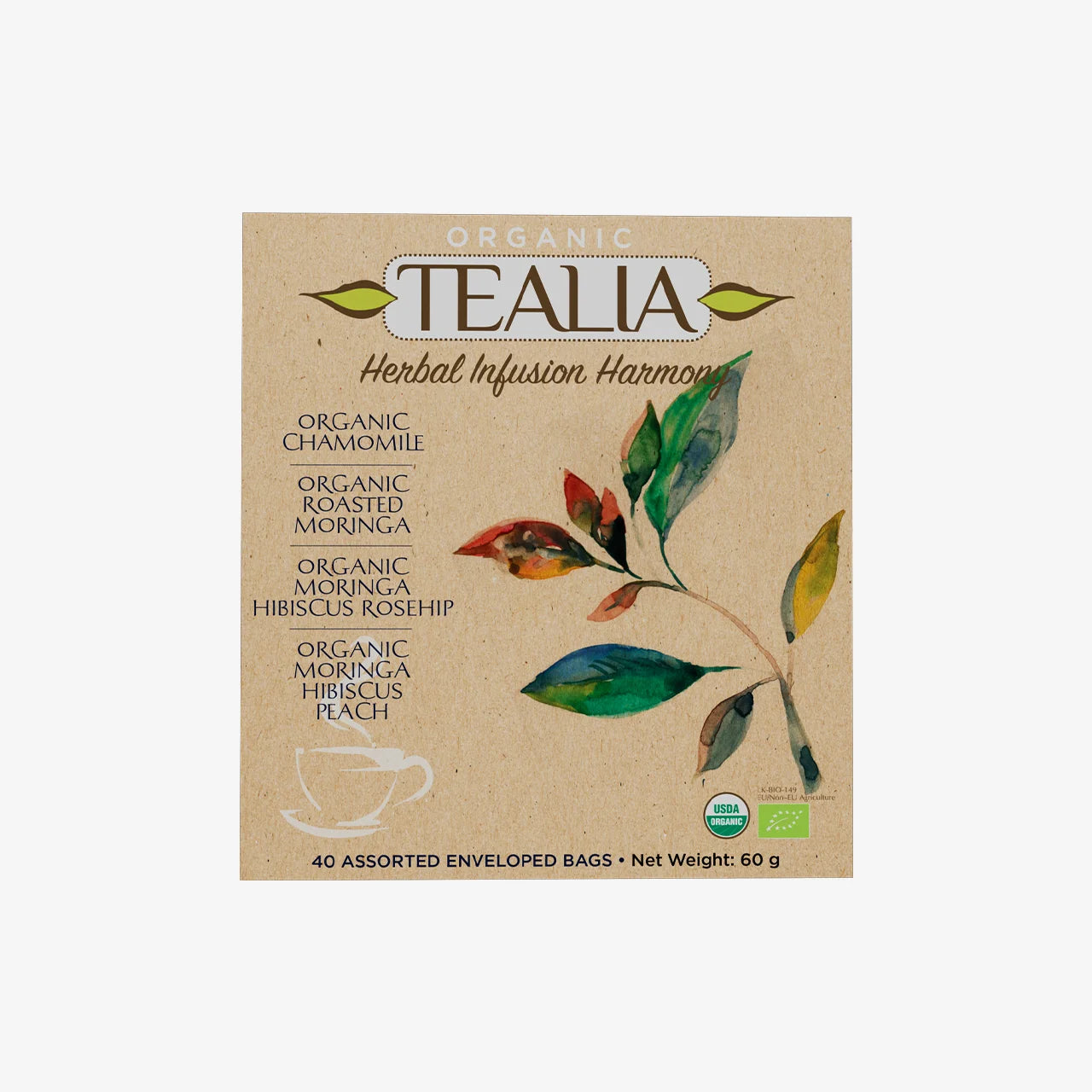 Tealia Organic Herbal Tea Box - 4 blends x 10 TB
