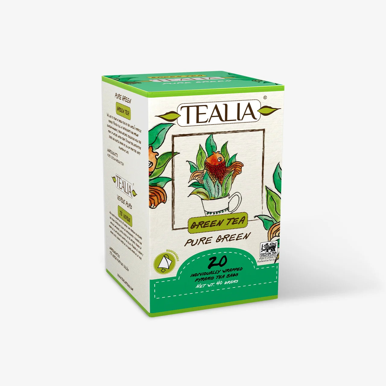 Thé vert pur (20 sachets pyramidaux individuels)