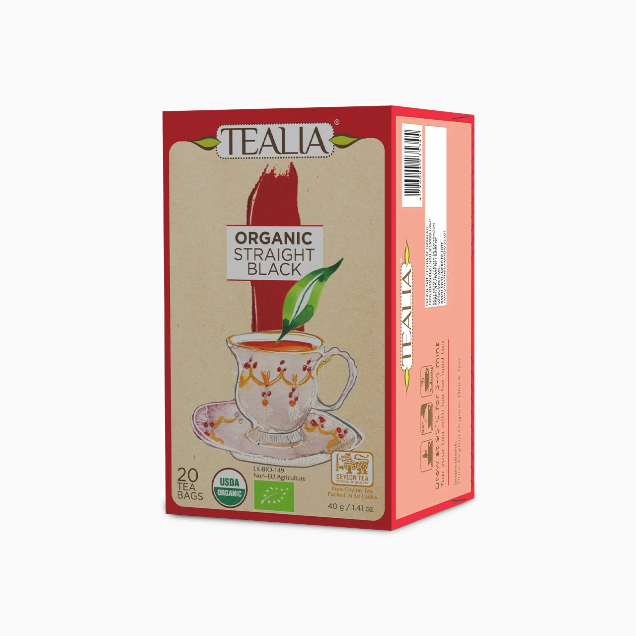 Organic Straight Black (20 Envelope Tea Bags)