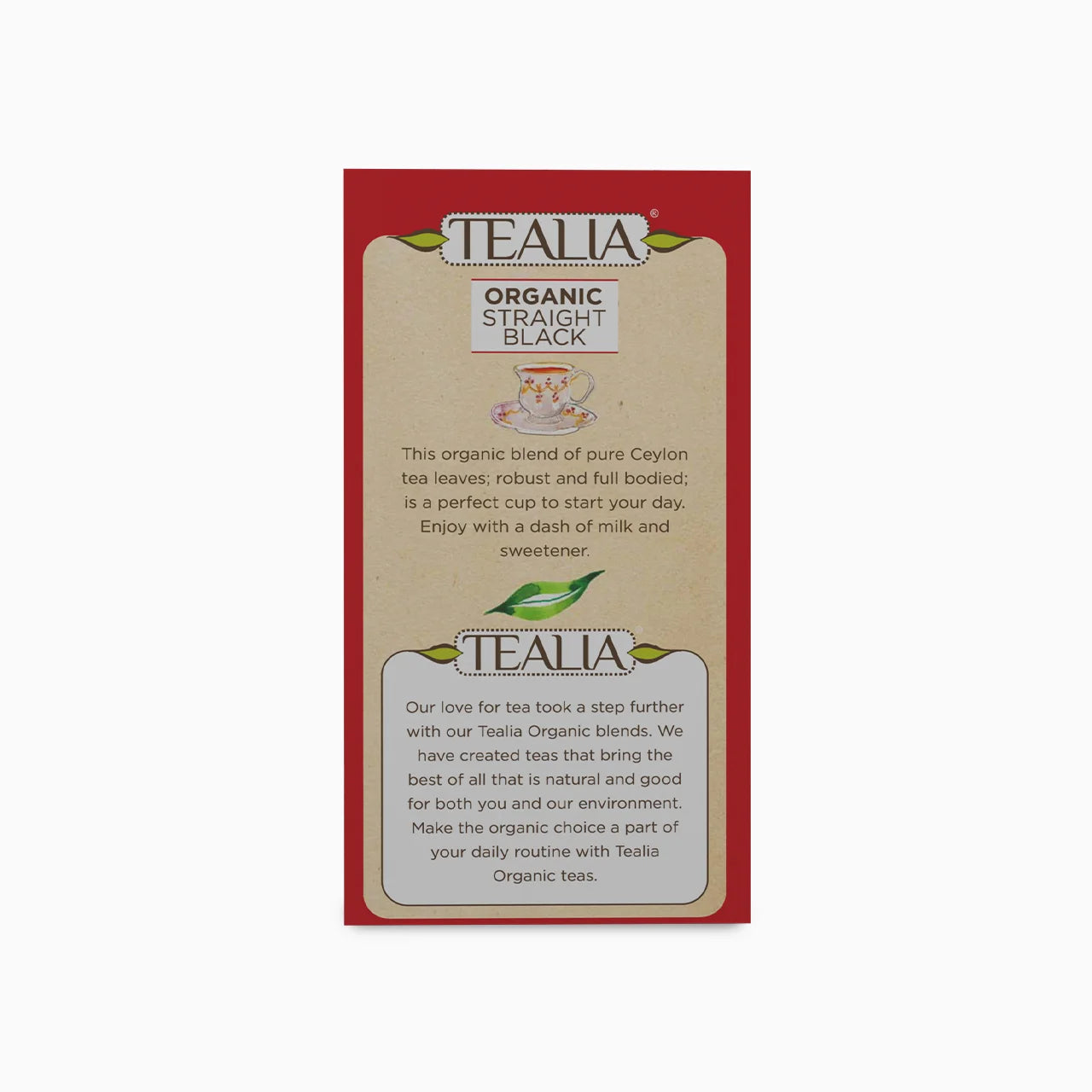Organic Straight Black (20 Envelope Tea Bags)