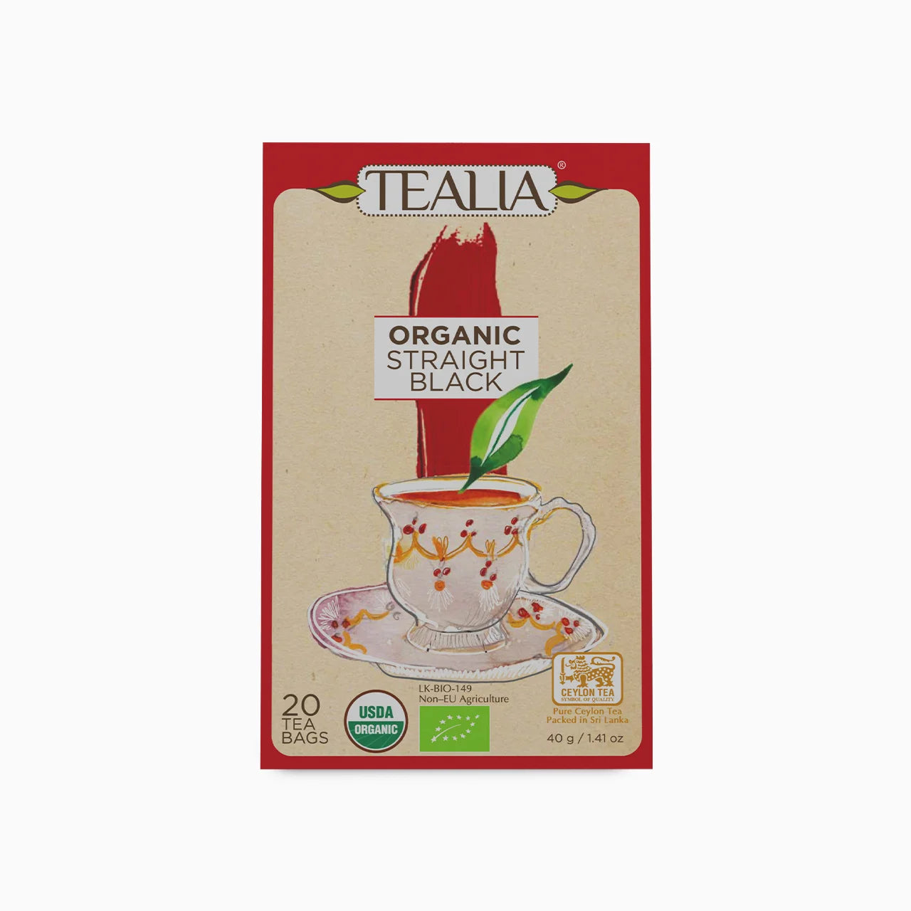 Organic Straight Black (20 Envelope Tea Bags)